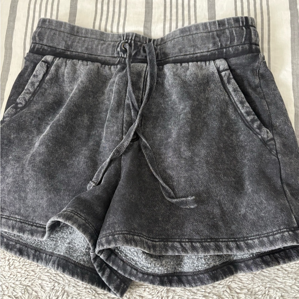 Washed Black Women’s Drawstring Lounge Shorts